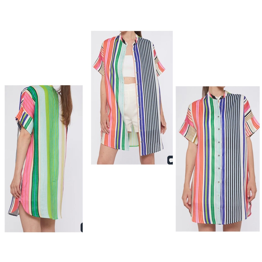💥PRICE DROP💥 HARPER MULTICOLOR STRIPED PURE LINEN DRESS